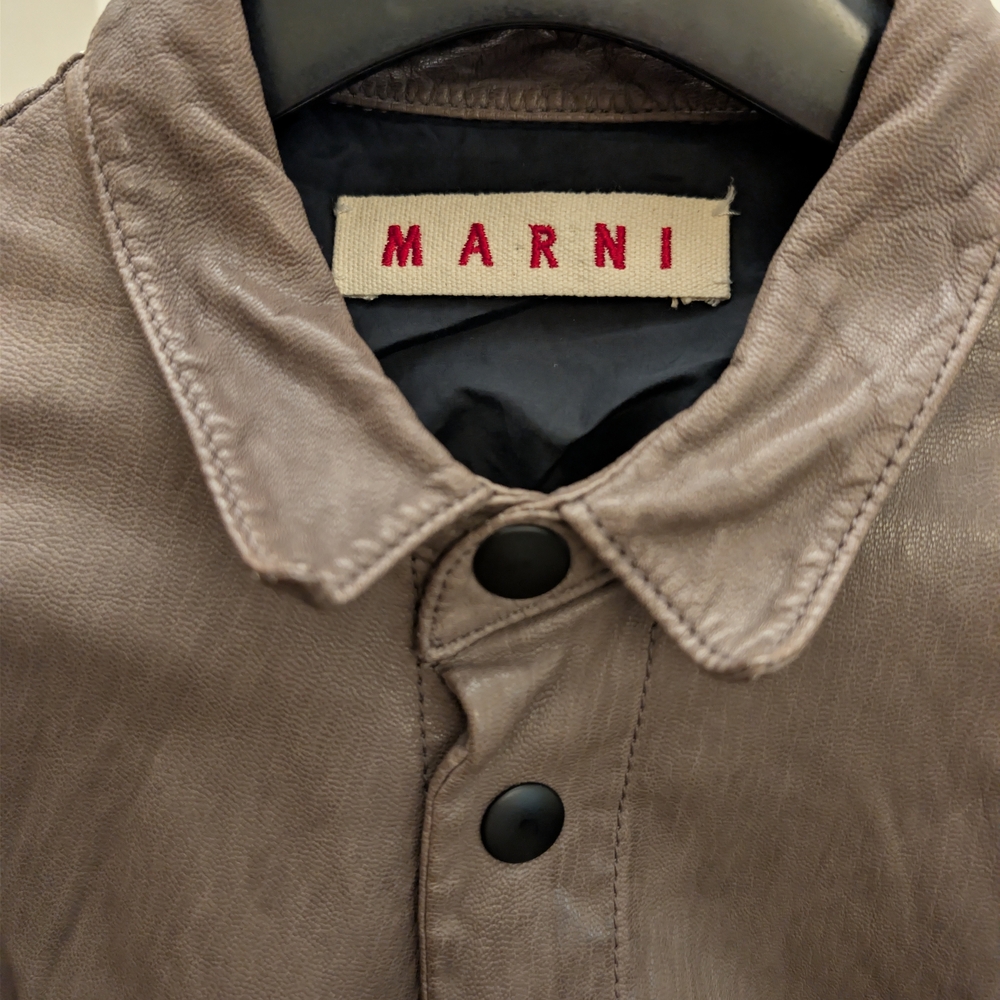 Marni Brown Leather Jacket